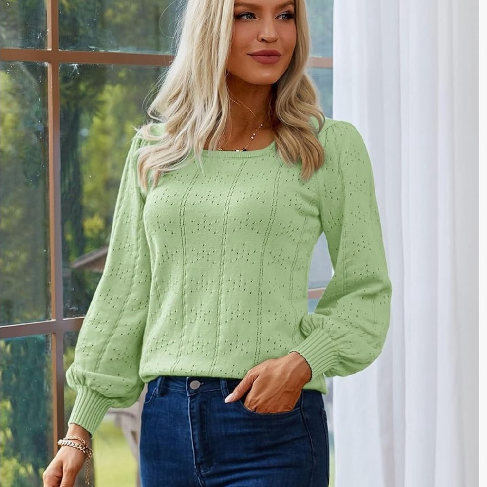 #sweater #greentop #tops #woman #womans #women #solidcolor #knit #squareneck